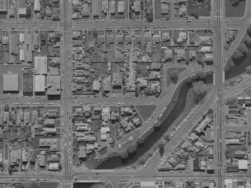 221 Peterborough Street from the air, 1970-1974