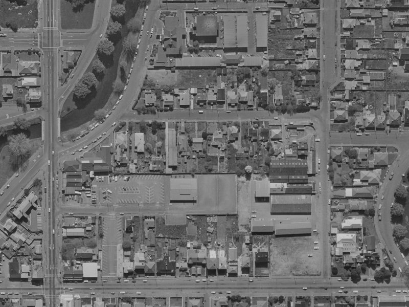 16A Hurley Street from the air, 1970-1974