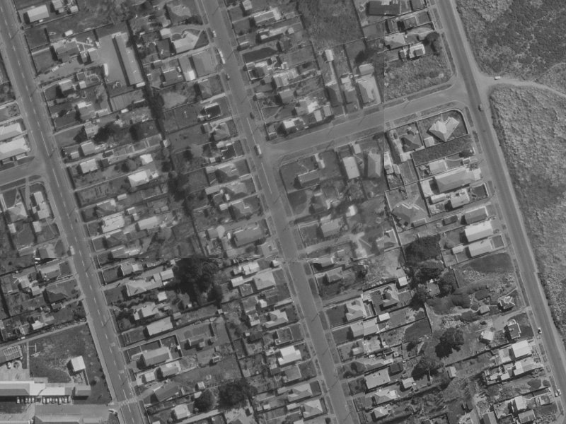 161 Pine Avenue from the air, 1970-1974
