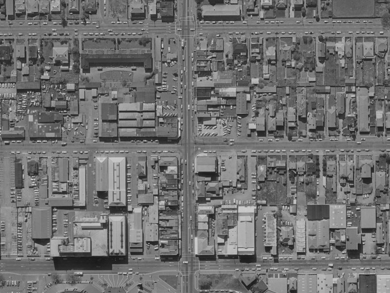 821 Colombo Street from the air, 1970-1974