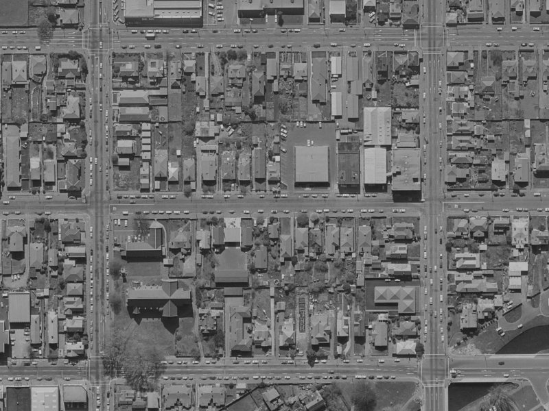 185 Peterborough Street from the air, 1970-1974