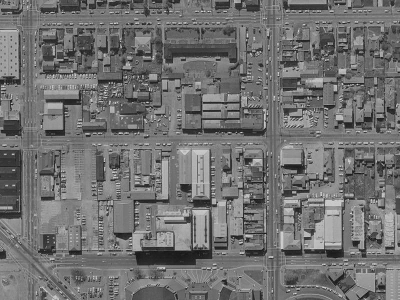 102 Peterborough Street from the air, 1970-1974