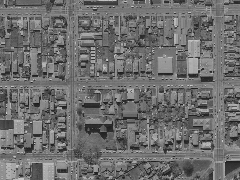 176A Peterborough Street from the air, 1970-1974