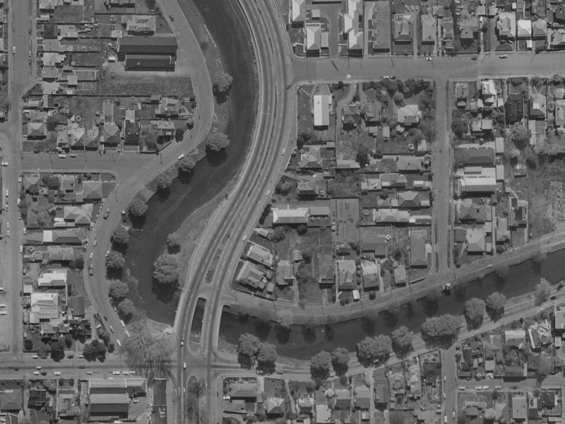 240 Fitzgerald Avenue from the air, 1970-1974