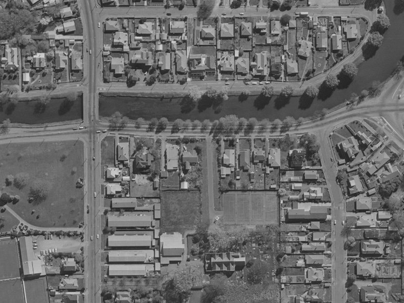 122 Avonside Drive from the air, 1970-1974