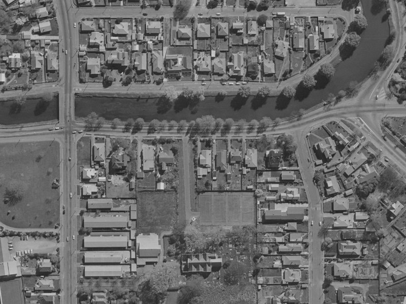 124 Avonside Drive from the air, 1970-1974