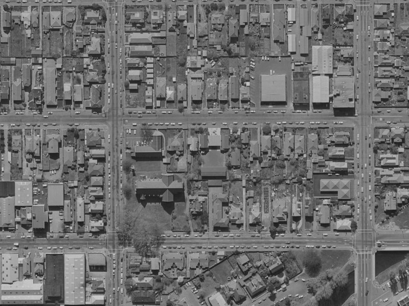 176B Peterborough Street from the air, 1970-1974
