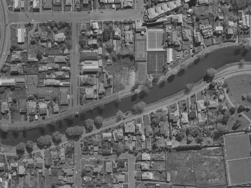 43 River Road from the air, 1970-1974