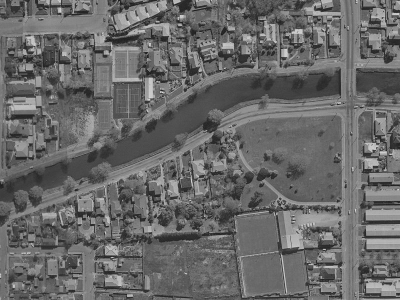 68 Avonside Drive from the air, 1970-1974