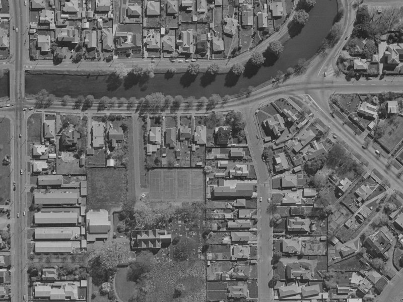 138 Avonside Drive from the air, 1970-1974