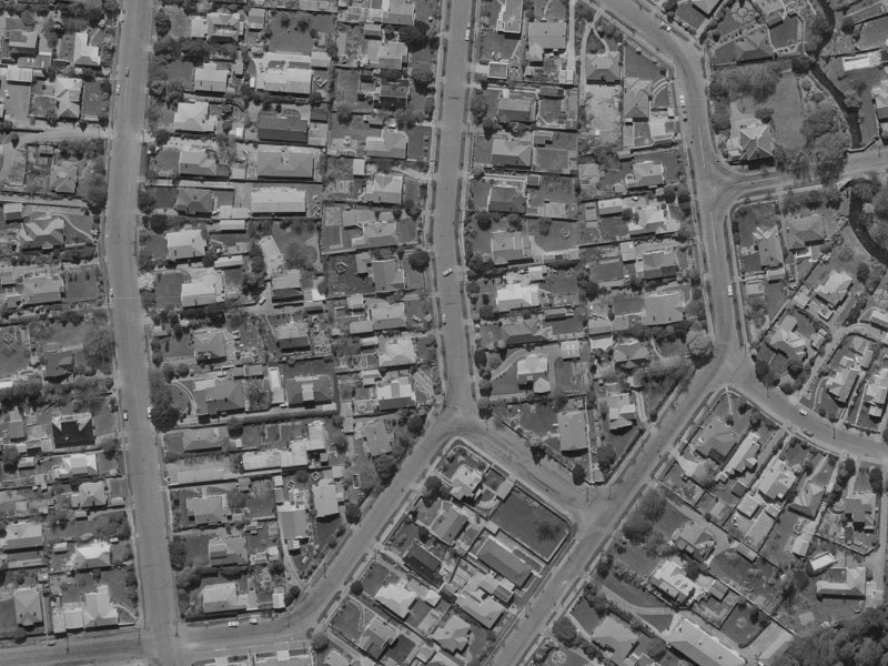 Hinau Street from the air, 1970-1974