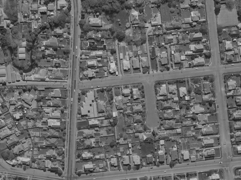83 Matai Street from the air, 1970-1974