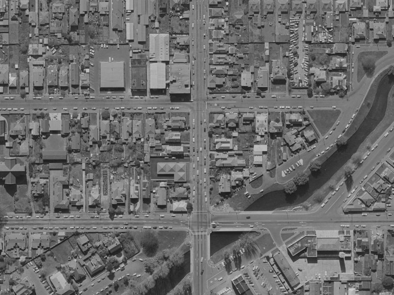 313 Madras Street from the air, 1970-1974