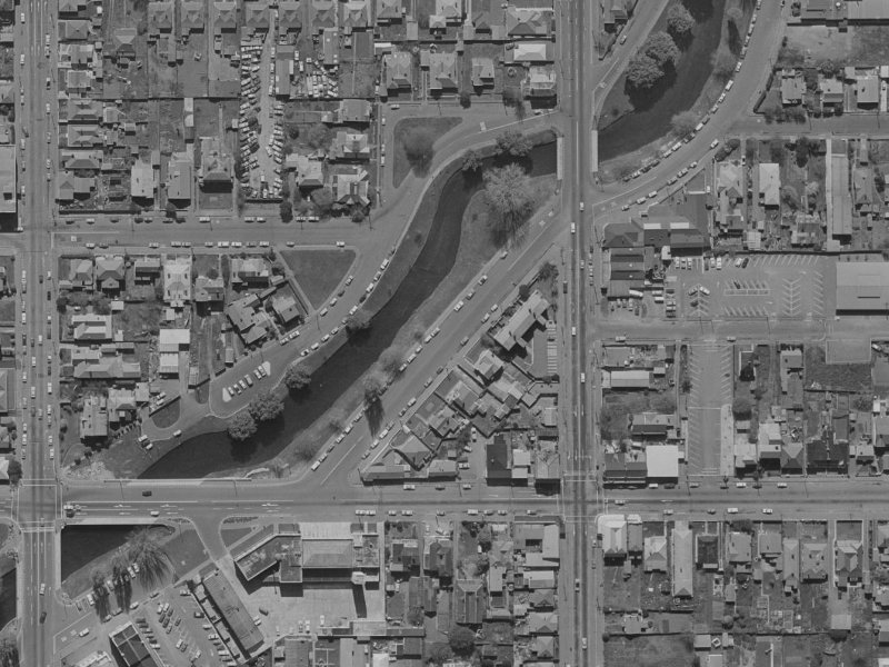 320 Oxford Terrace from the air, 1970-1974