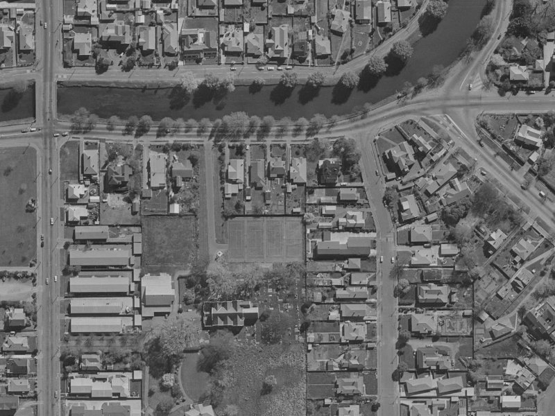 134 Avonside Drive from the air, 1970-1974