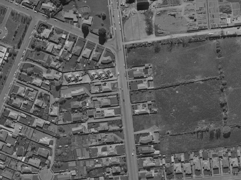 71 Waimairi Road from the air, 1970-1974