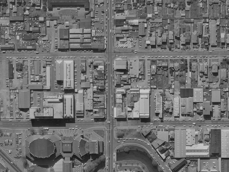 818 Colombo Street from the air, 1970-1974