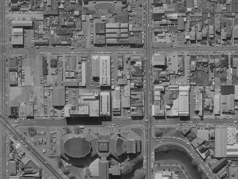 803 Colombo Street from the air, 1970-1974