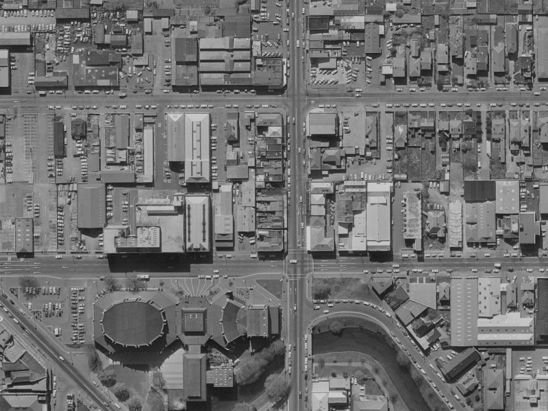 793 Colombo Street from the air, 1970-1974