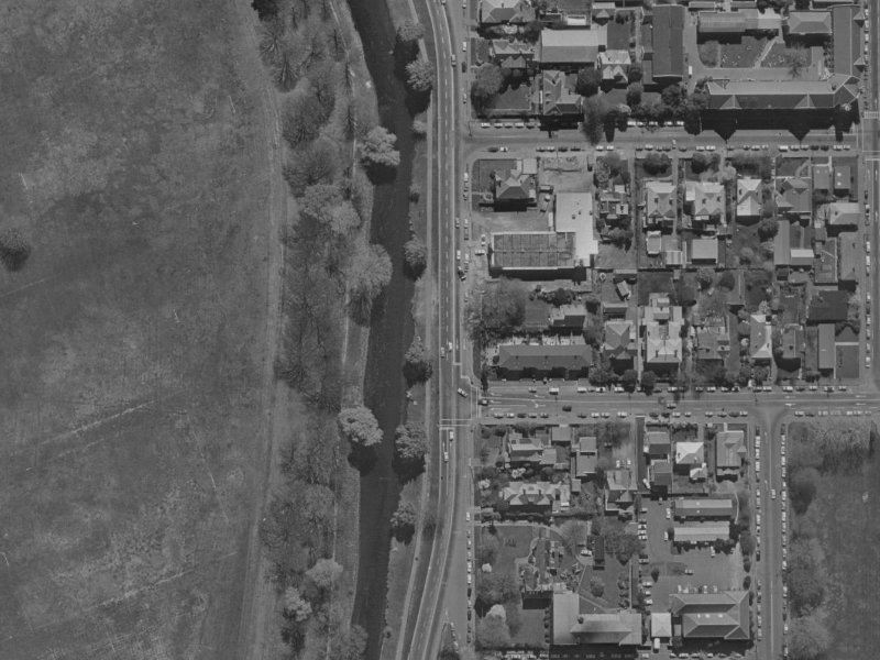 42–48 Park Terrace from the air, 1970-1974