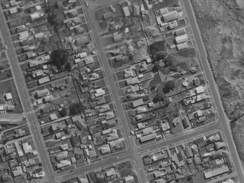 181 Pine Avenue from the air, 1970-1974