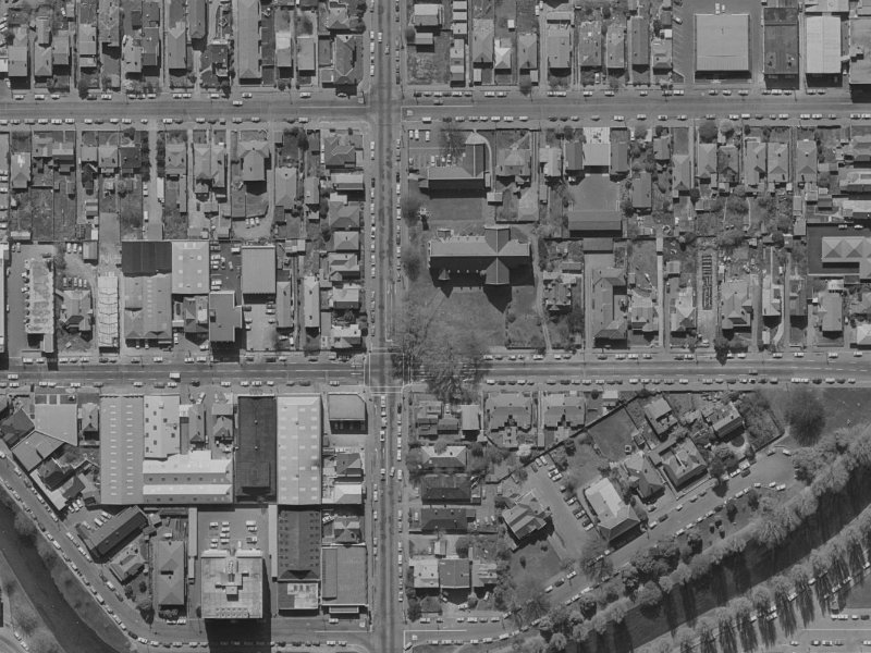 250 Manchester Street from the air, 1970-1974