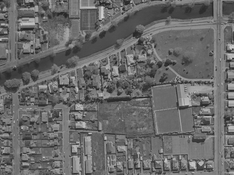 70A Avonside Drive from the air, 1970-1974