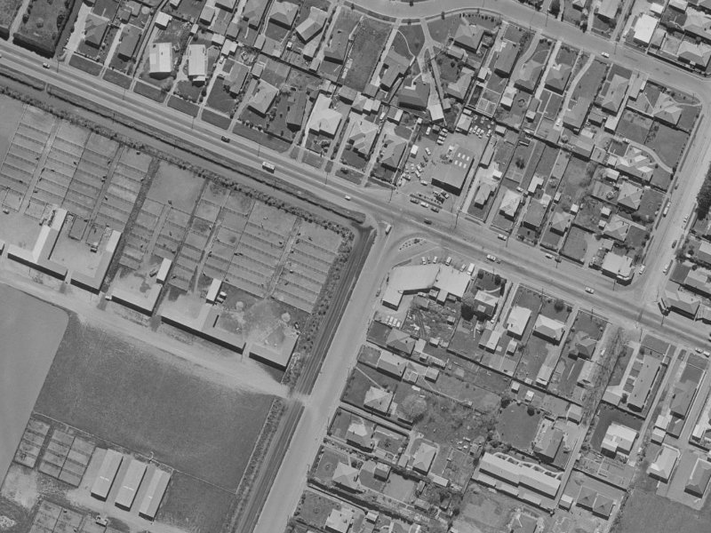 210 Racecourse Road from the air, 1970-1974