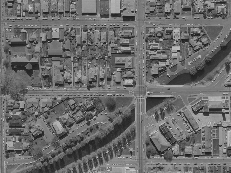 203 Kilmore Street from the air, 1970-1974