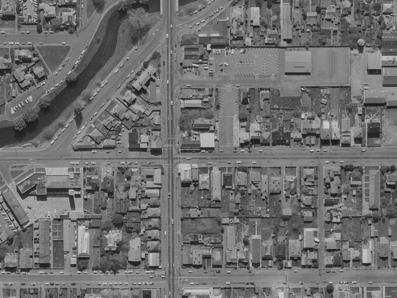 235 Kilmore Street from the air, 1970-1974
