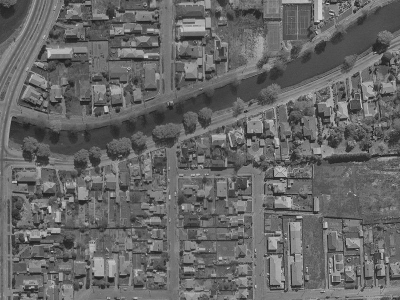 36 Avonside Drive from the air, 1970-1974