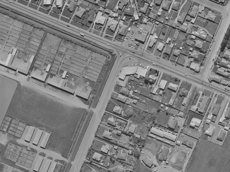 210 Racecourse Road from the air, 1970-1974