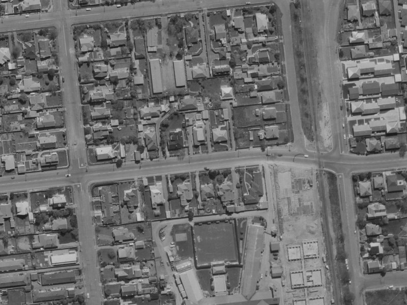 38 Kilmarnock Street from the air, 1970-1974