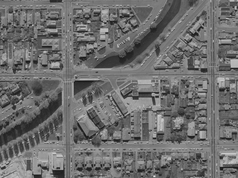 200C Kilmore Street from the air, 1970-1974