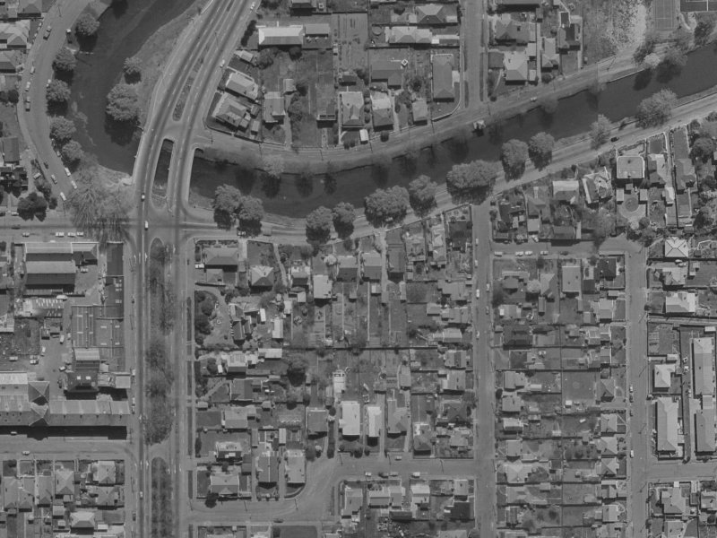 20 Avonside Drive from the air, 1970-1974