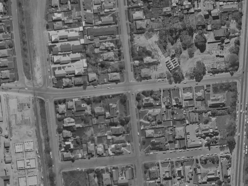 Darvel Street from the air, 1970-1974