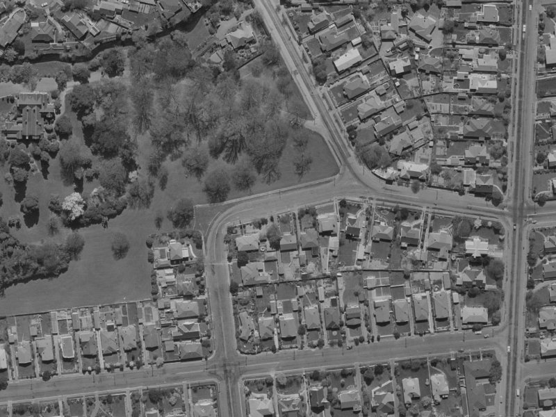 Titoki Street from the air, 1970-1974