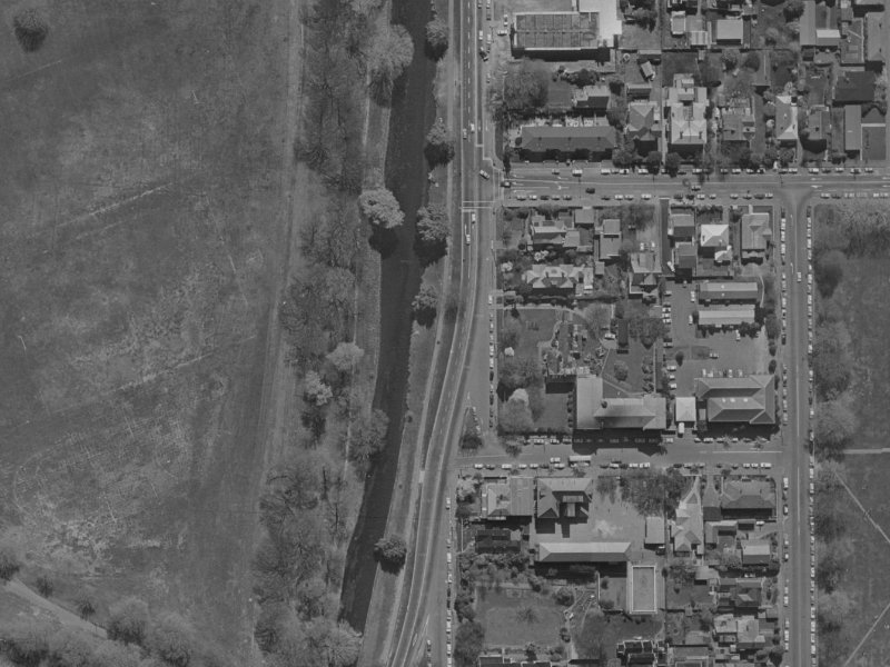 30–34 Park Terrace from the air, 1970-1974
