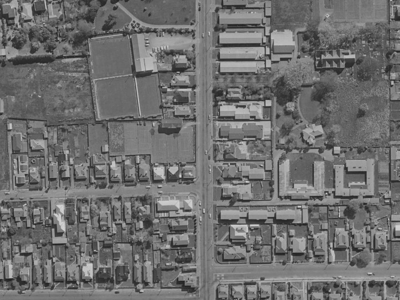 151E Stanmore Road from the air, 1970-1974