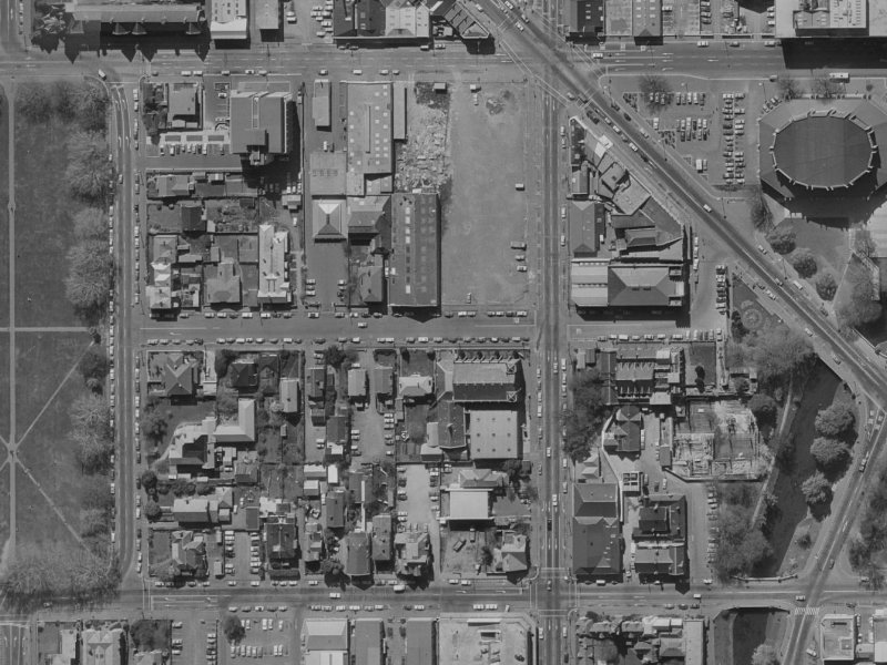 Chester St W from the air, 1970-1974