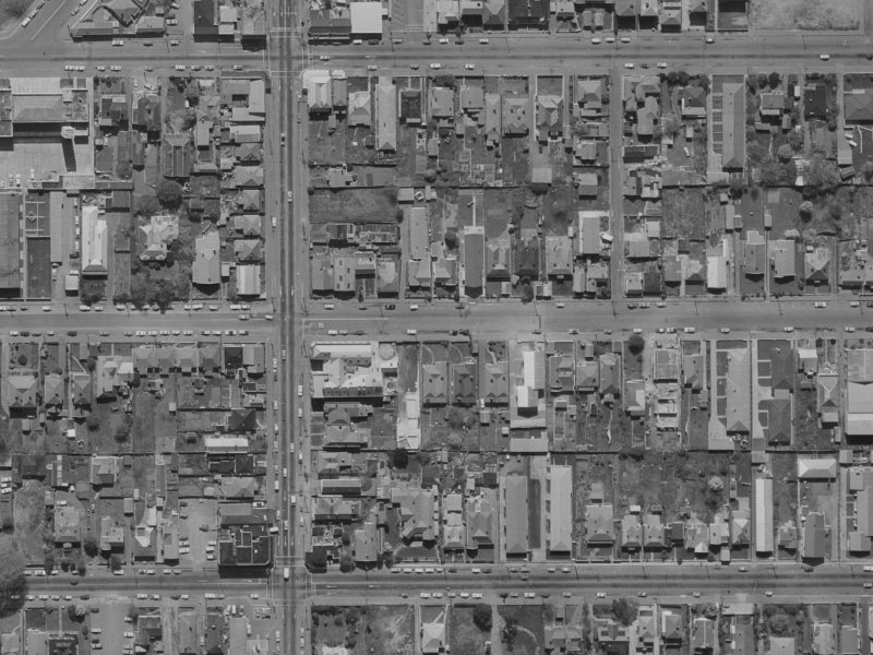 Chester Street East from the air, 1970-1974