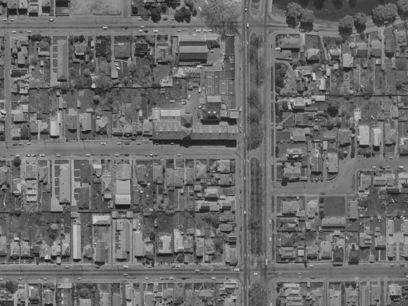 196 Chester St East from the air, 1970-1974