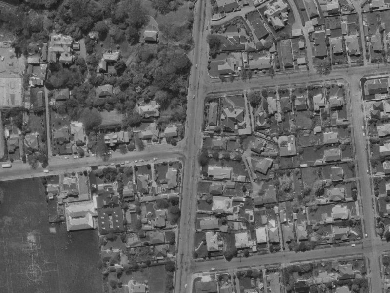 42-40 Clyde Road from the air, 1970-1974