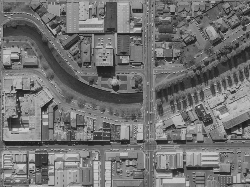 215 Oxford Terrace from the air, 1970-1974