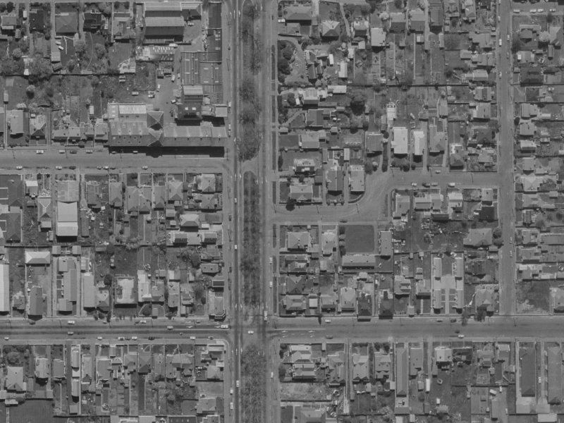 208 Fitzgerald Avenue from the air, 1970-1974