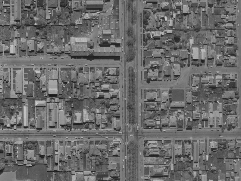 217 Fitzgerald Avenue from the air, 1970-1974