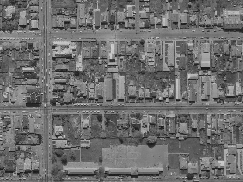 273 Armagh Street from the air, 1970-1974