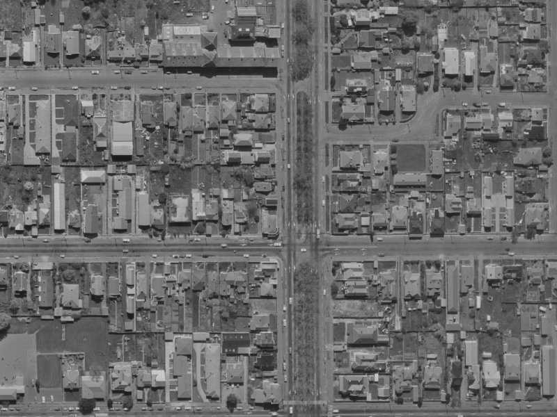 211 Fitzgerald Avenue from the air, 1970-1974
