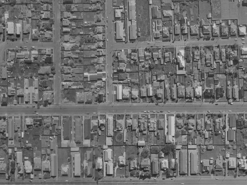 369 Armagh Street from the air, 1970-1974