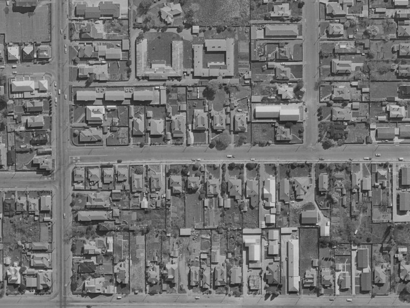 486 Armagh Street from the air, 1970-1974
